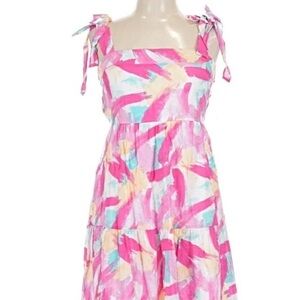 Spring Brushstrokes tiered midi